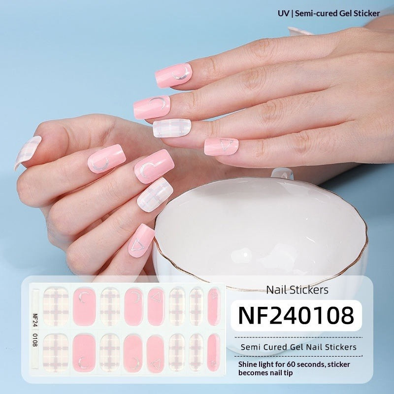 Semi-Cured Gel Nail Strips 3D Foil Glitter Glossy Design (MOQ=3)