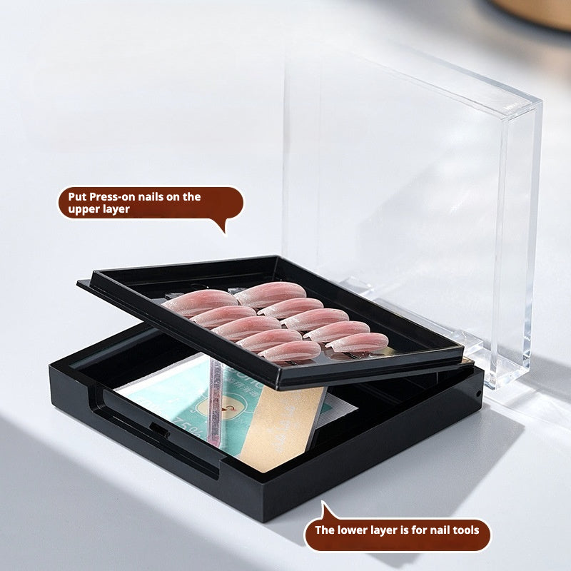 Double-layer press on nails storage box wholesale
