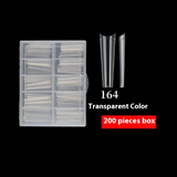 Nail Tips nail pads lengthened XXL not C denim armor 200 pcs boxed seamless transparent French semi-sticker fake nails wholesale