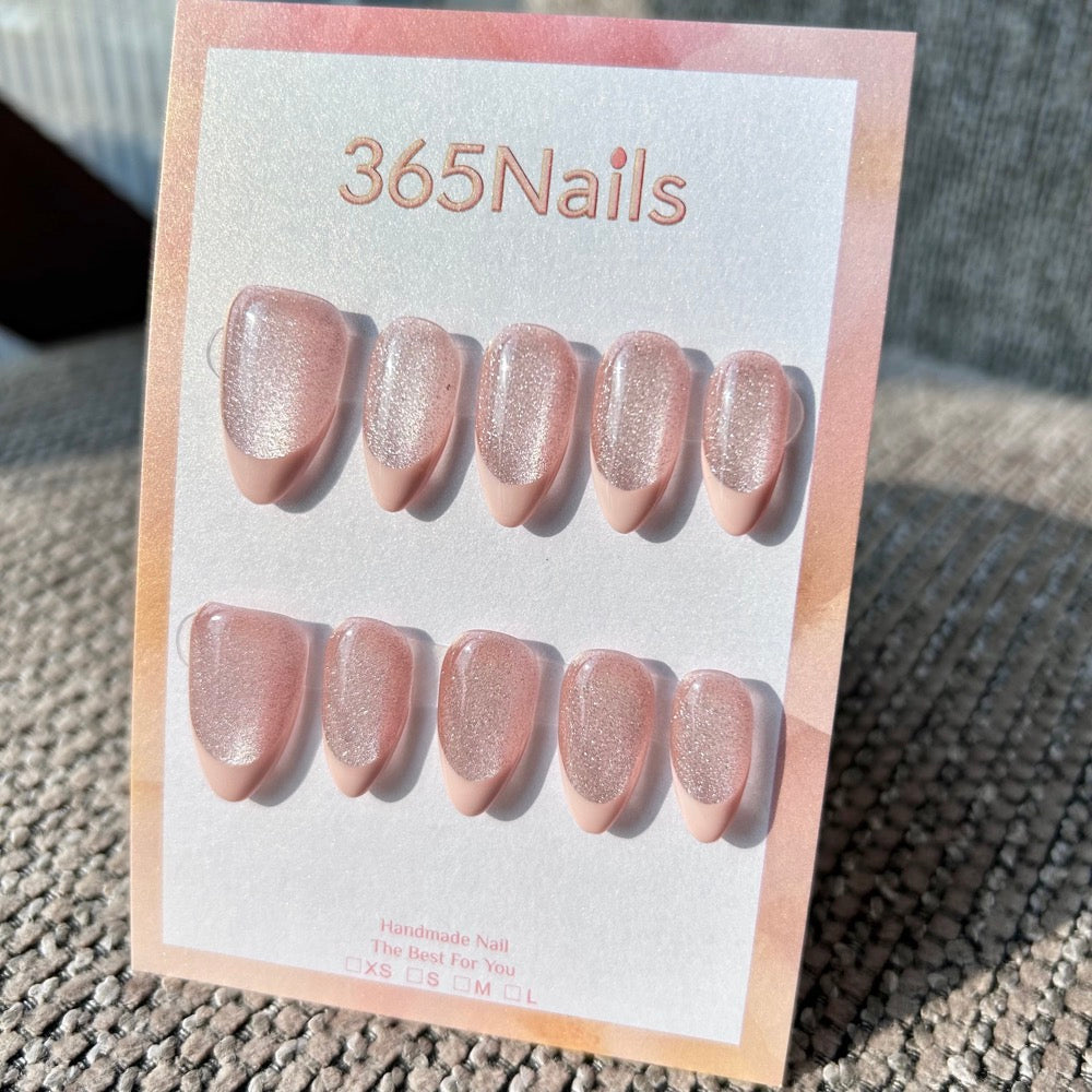 Classic & Cat Eye French Tip Press-On Nails Collection | Multi-Color & Glitter Options