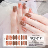 Semi-Cured Gel Nail Strips French Gradient Soft Glossy Design (MOQ=3)