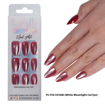 Press on nails Advanced Aurora Fine Flash Almond Short Nail Film Removable Fake Nail Prefabricated Solid Color  Nail Art Wholesale
