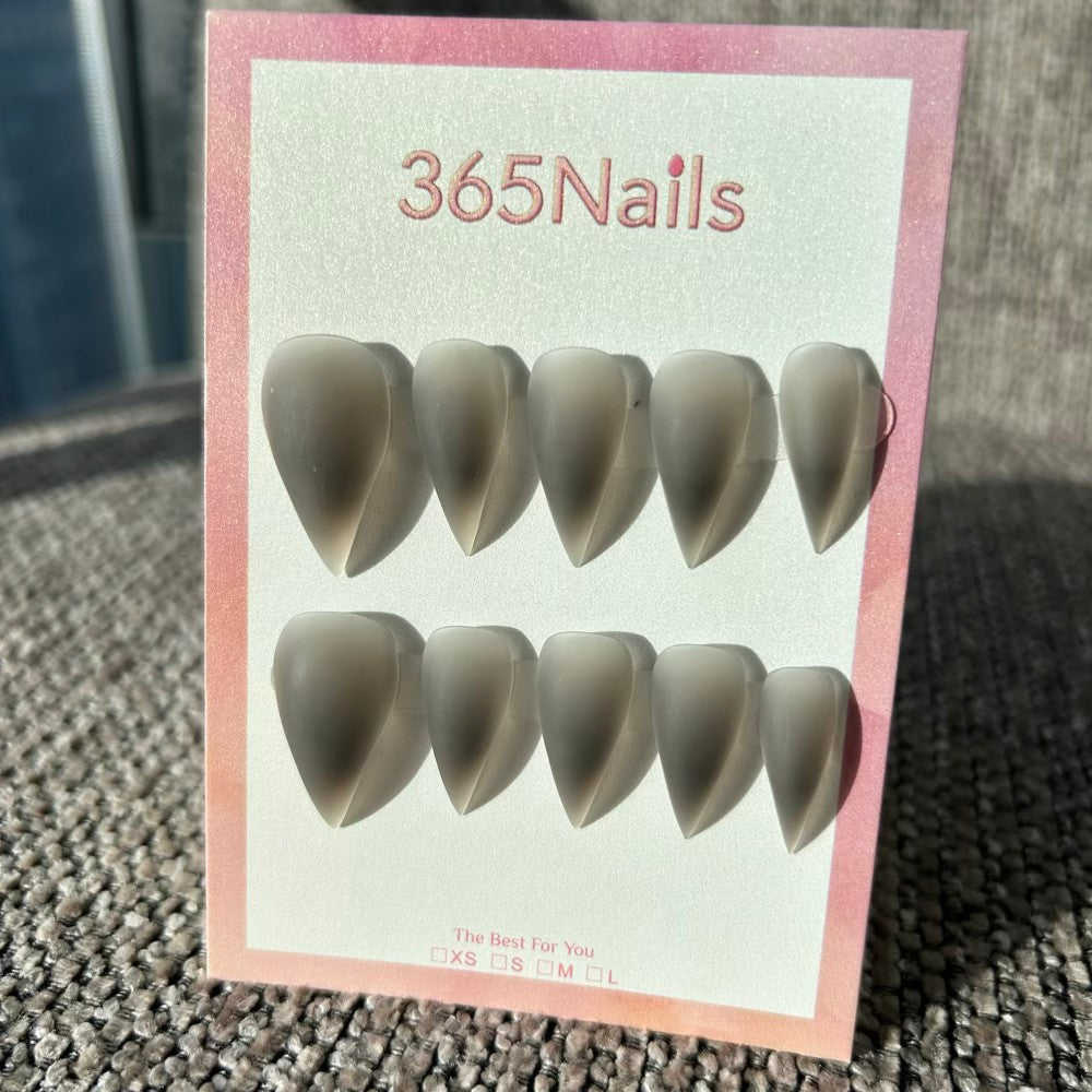 Iced Smoke Dragon Claw Stiletto Matte Frost Grey Premium Handmade Dragon Nail