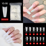 Nail Tips New French press on nails piece,  half sticker full sticker fake nail nail patch extended press on nails piece