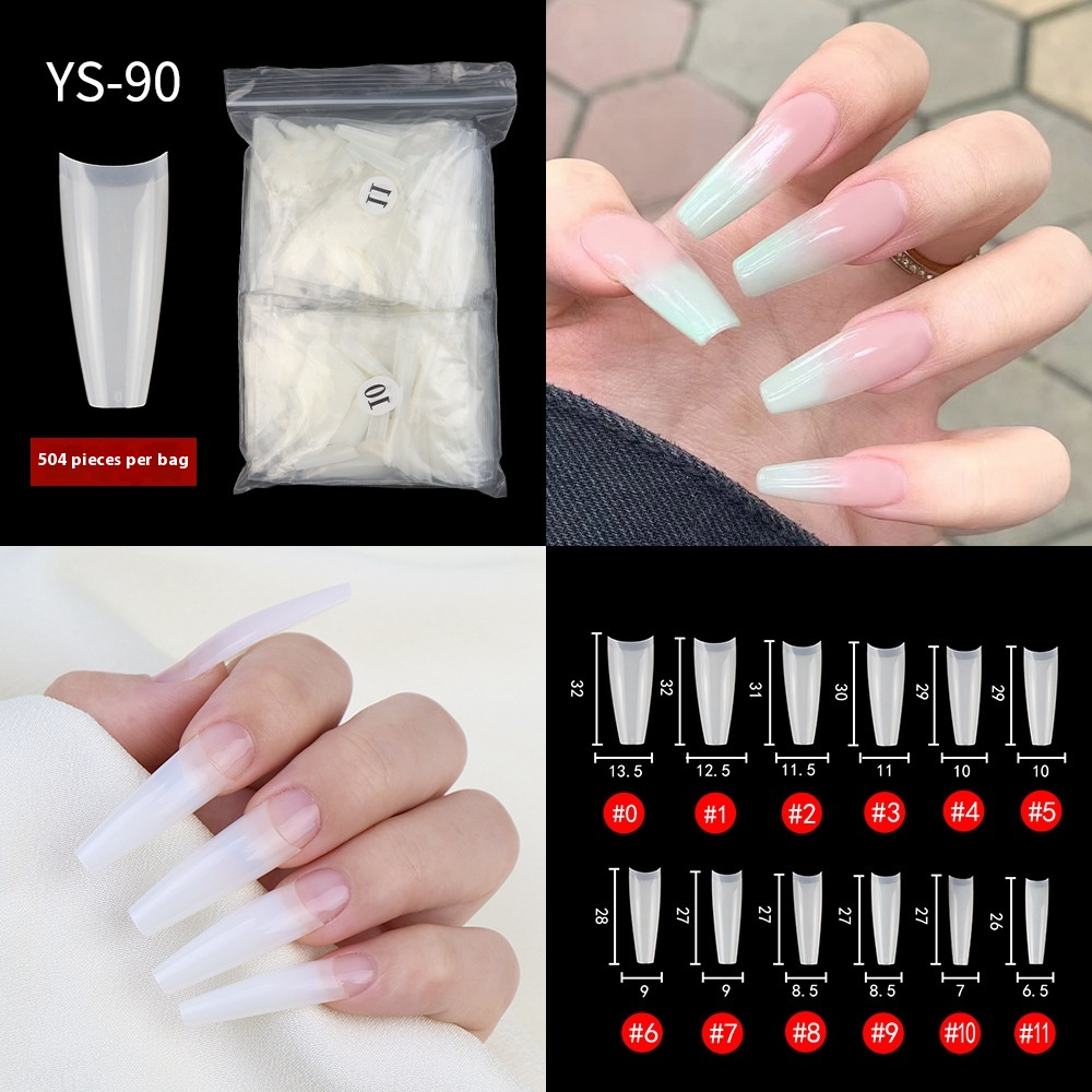 Nail Tips New French press on nails piece,  half sticker full sticker fake nail nail patch extended press on nails piece