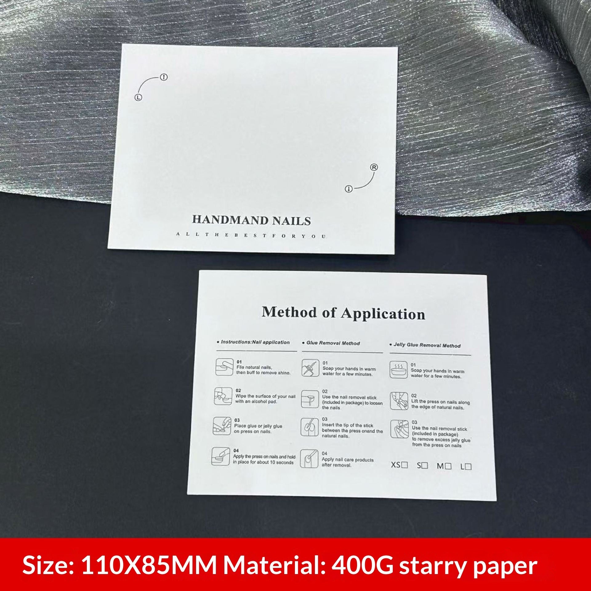 Galaxy Black Display Cards for Press On Nail Collections (MOQ=50)