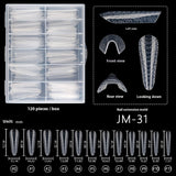 Nail Tips New nail mold 3D three-dimensional 120 pieces boxed nail art extension paper-free fast transparent crystal nail film wholesale