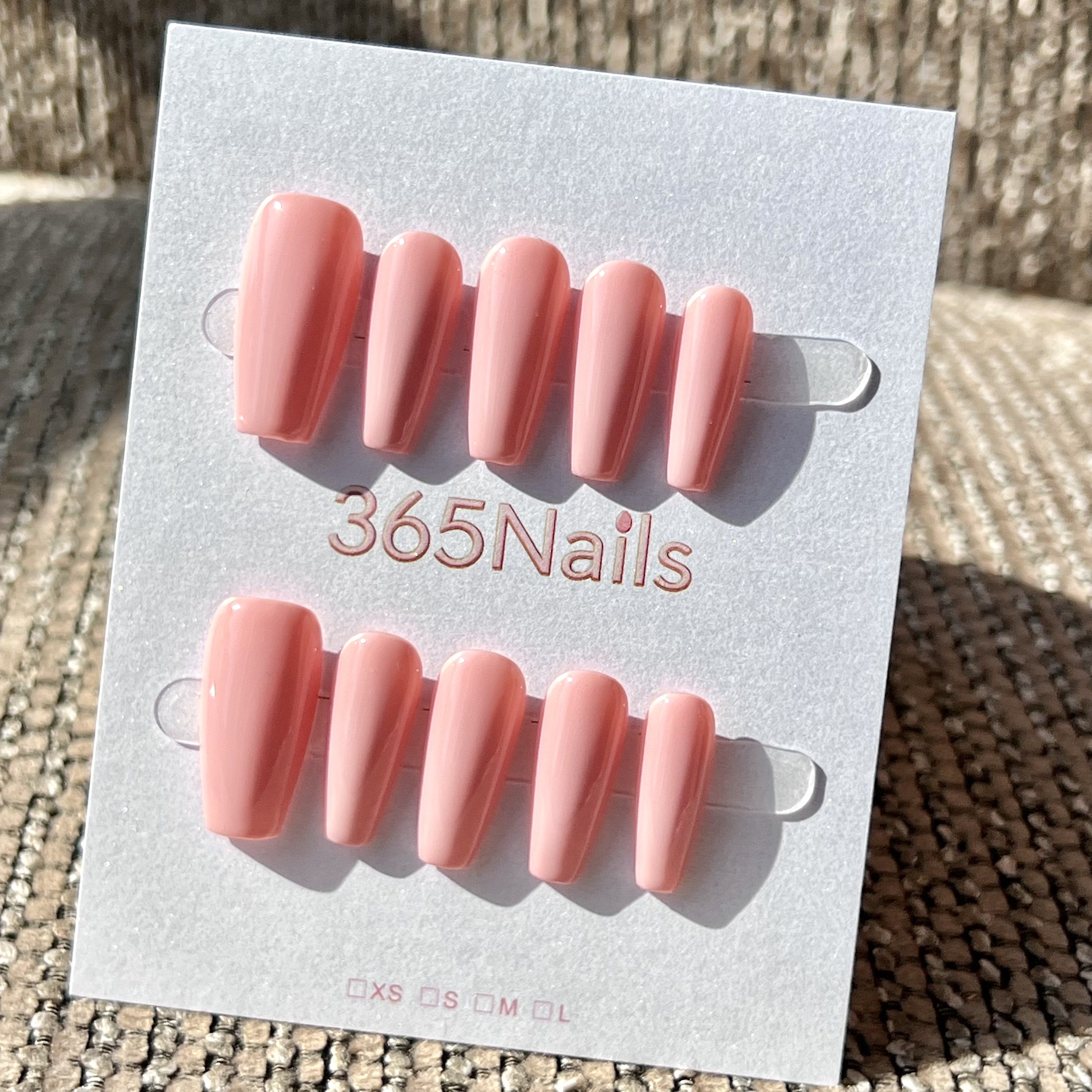 "Stylish Medium Coffin" - Solid Color Handmade Nails (20 Colors Available)