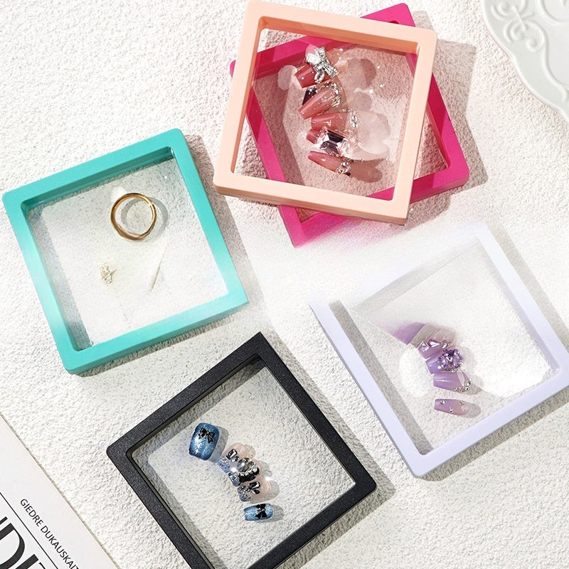 Transparent PE film suspension box press on nails storage box