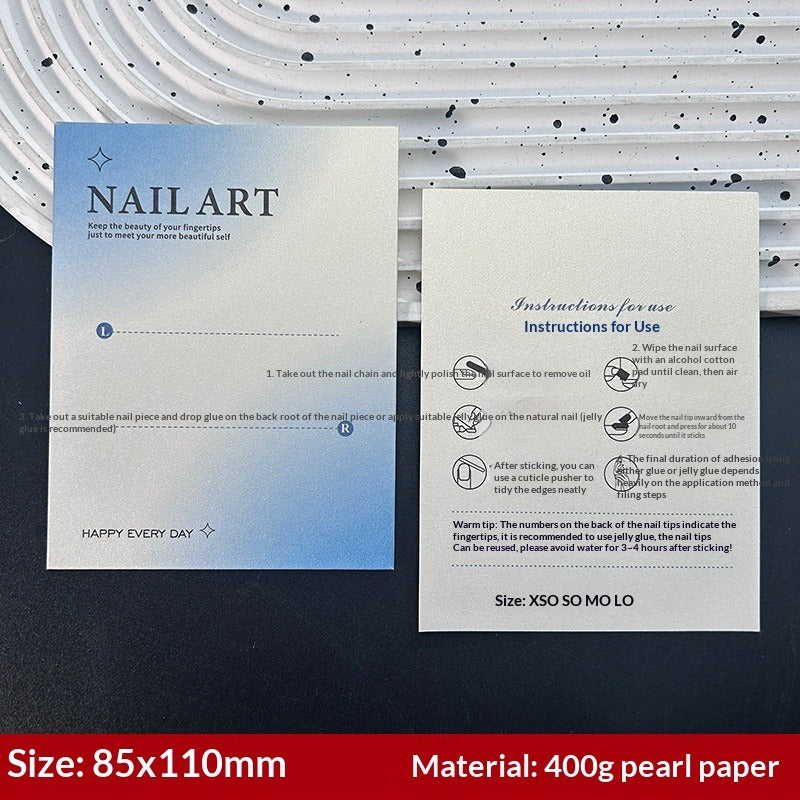 Pearl Finish Display Cards for Handmade Press On Nails (MOQ=50)