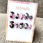 365nails: "Gothic Kitty" – 3D Hello Kitty Short Square Nails