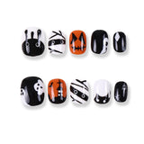 365Nails Halloween Press-On Nails Set | Black-White-Orange Pumpkin/Mummy/Ghost