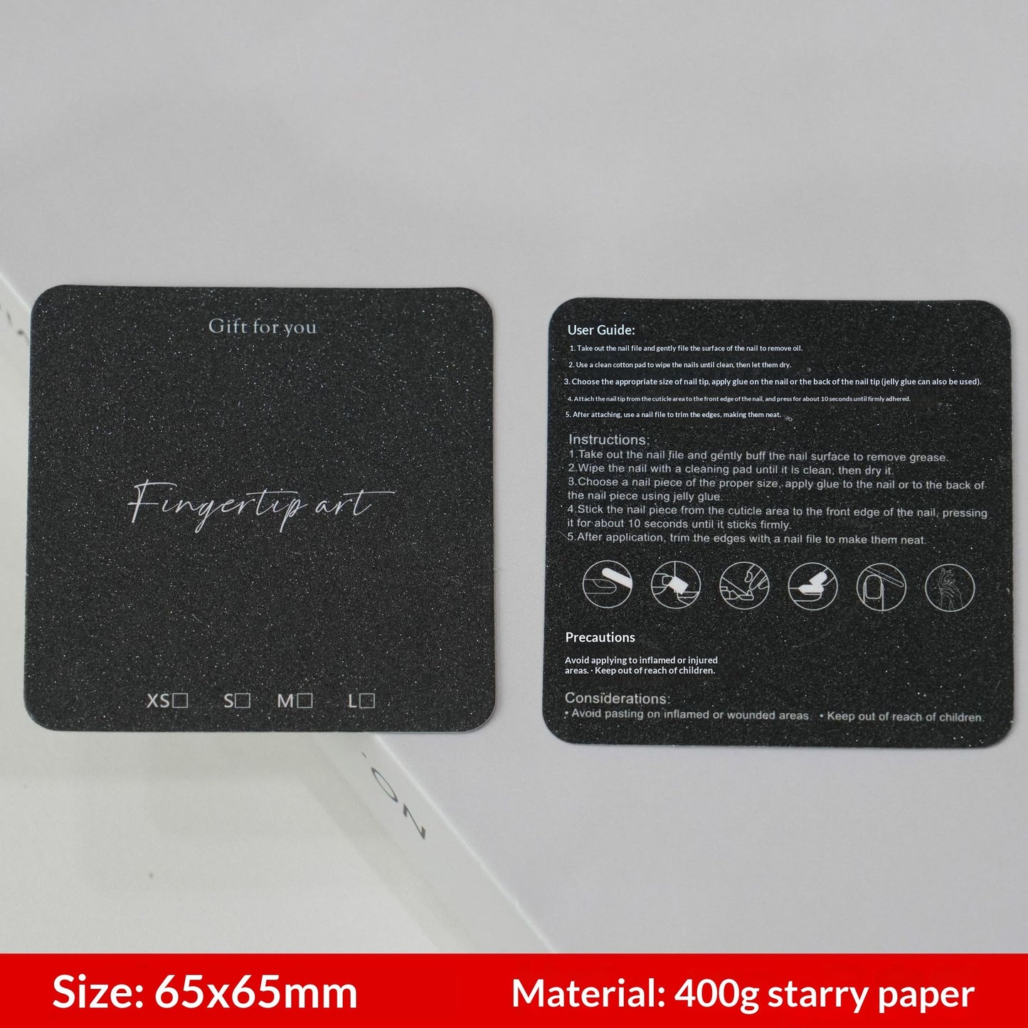 Galaxy Black Display Cards for Press On Nail Collections (MOQ=50)