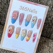 Festival Garden - Colorful 3D Floral Press-On Nails