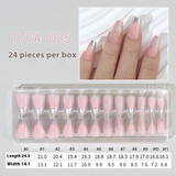 French press on nails 24 pieces Boxed detachable finished product Wearable prefabricated fake nail patch Solid color manicure