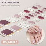 Semi-Cured Gel Nail Strips Toe Nails French Style Soft Pink Glossy Set (MOQ=3)