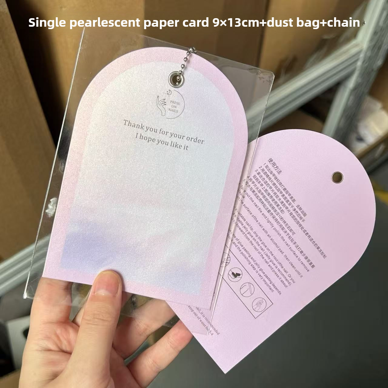 Elegant Gold Wave Nail Display Card for Press-On Nails