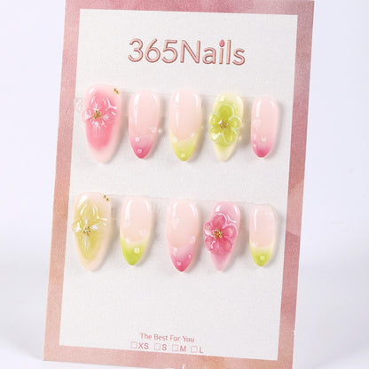 365Nails Jelly Blossom Lime Gradient French Press-On Nails
