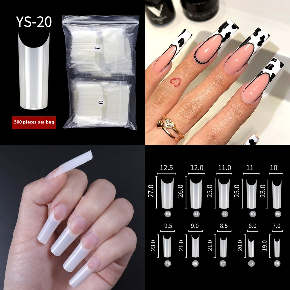 Nail Tips New French press on nails piece,  half sticker full sticker fake nail nail patch extended press on nails piece