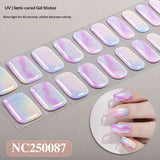 Semi-Cured Gel Nail Strips French Gradient Blended Glossy Design (MOQ=3)