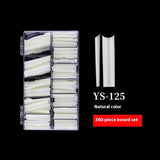 Nail Tips Nail plate semi-sticker, light sticker, lengthened XXXL water pipe nail NO C arc, light French manicure, transparent fake nail