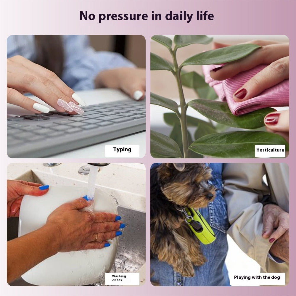 Cat eye press on nails, flash Spice Girl patch manicure removable trapezoidal nail 120 pieces boxed fake nails
