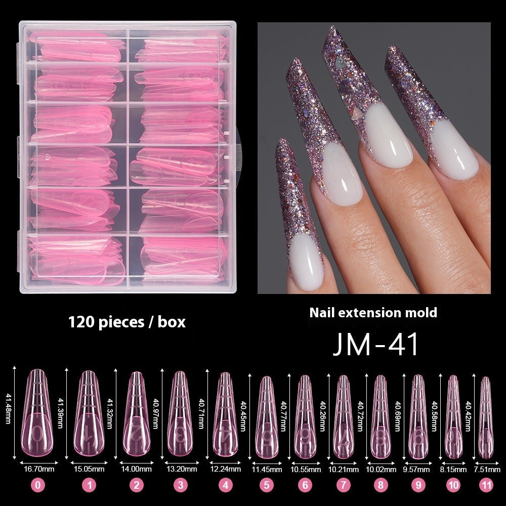 Nail Tips Crystal Nail Mold French Nail Art with Scale No Paper Holder Rapid Phototherapy 120 Pieces Extension Nail Pieces Wholesale Nail Film