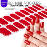 Semi-Cured Gel Nail Strips French Gradient Glitter Glossy Design(MOQ=3)