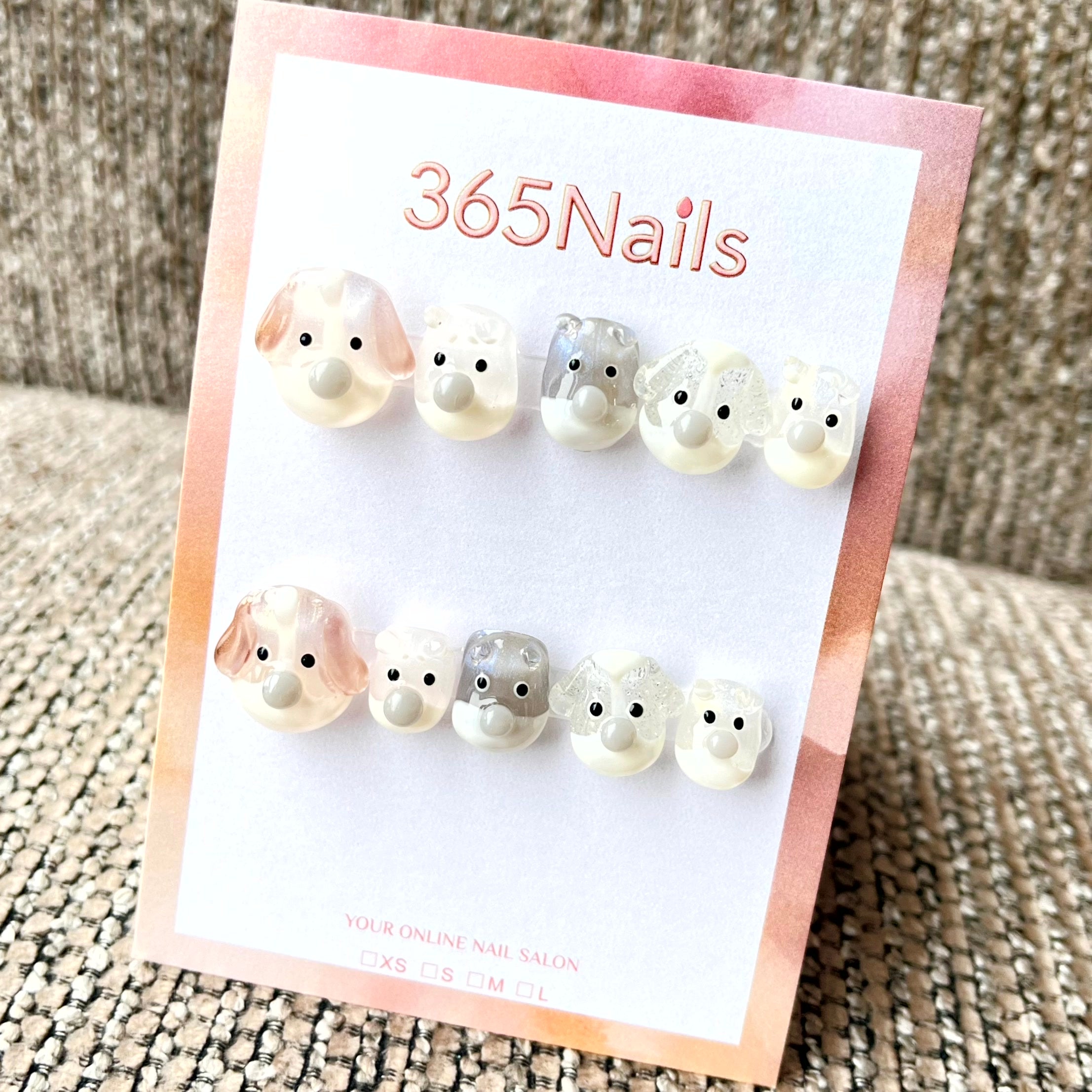 365nails: "Puppy Love" – 3D Cute Animal Handmade Short Nails