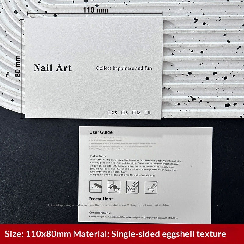 Horizontal White Display Cards for Press On Nail Sets (MOQ=50)