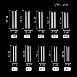 Nail Tips nail plate extended half-stick water pipe nail 500 pieces boxed high-arc XXL  transparent patch fake nails