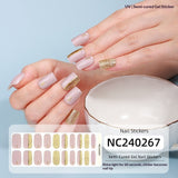 Semi-Cured Gel Nail Strips Floral Star Heart Cow-Print Mix Design (MOQ=3)