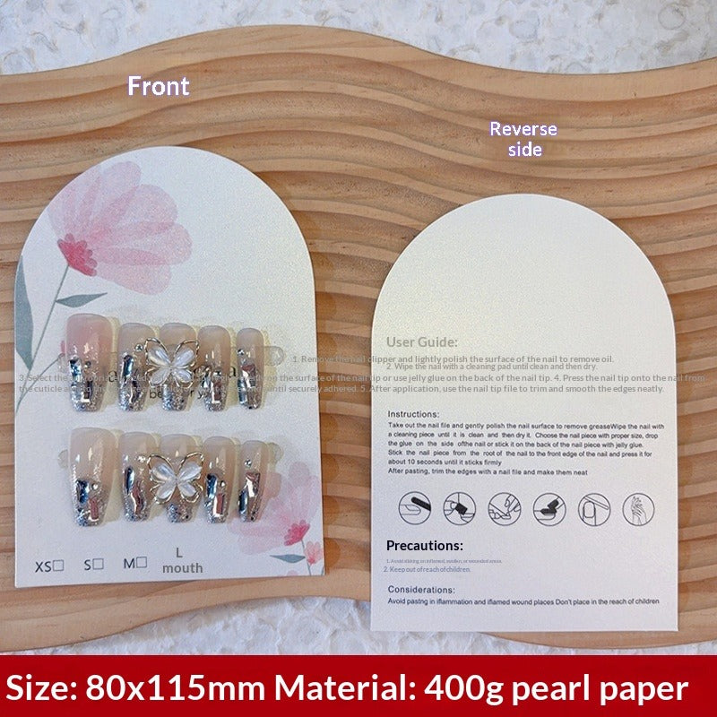 珍珠光澤手工製穿戴甲展示卡 (MOQ=50)