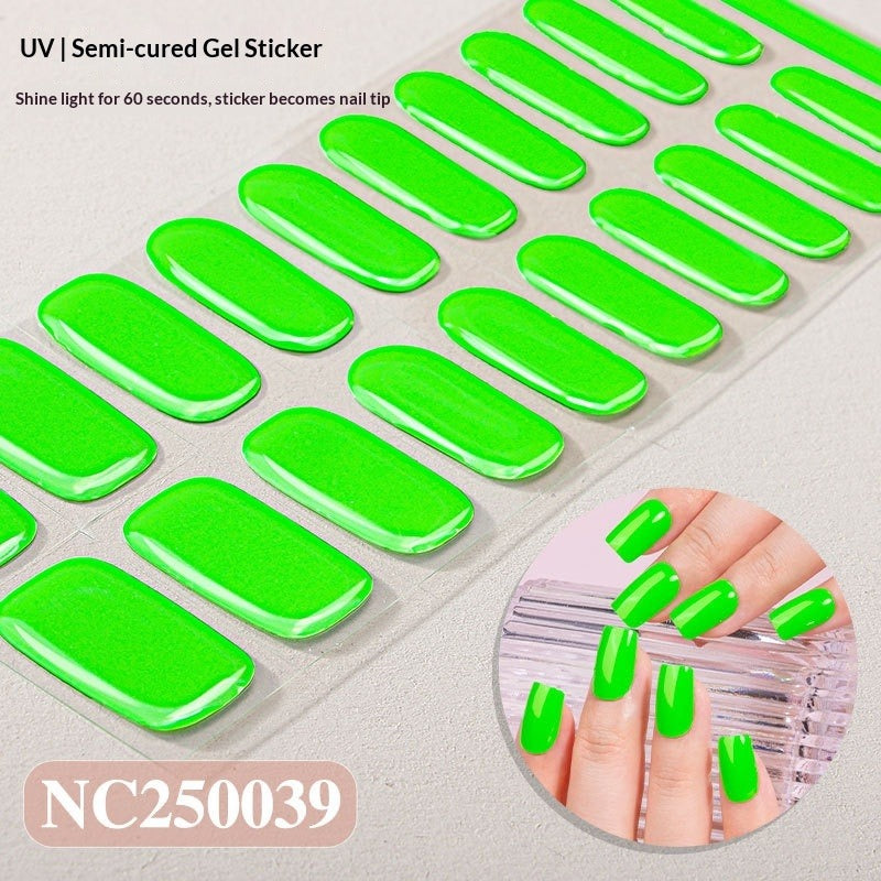 Semi-Cured Gel Nail Strips 3D Solid Color Glossy Design (MOQ=3)