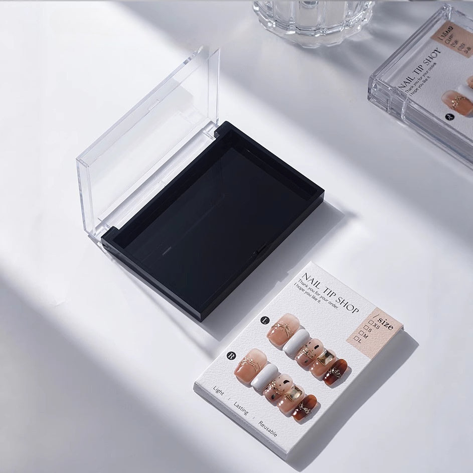 Square press on nails storage box wholesale