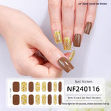 Semi-Cured Gel Nail Strips Pure Color Mismatch Pastel Glossy Set (MOQ=3)