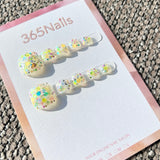 365nails: "lemon lime spark" – handmade press-on pedicure