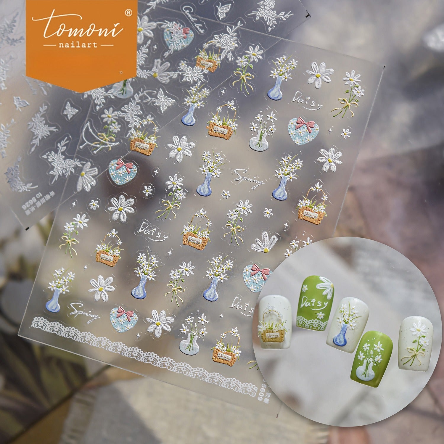 Spring Daisy Vase – Fresh Romantic Nail Art Set