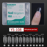 Nail Tips nail piece semi-matte 504 pieces boxed trapezoidal almond fake nail patch transparent and seamless nail art