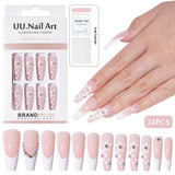 Hand-worn nail Premium  French ladder Sweet removable patch False nail Long prefabricated manicure