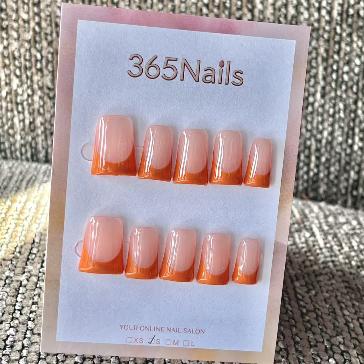 Handmade French patch manicure, multi-color and multi-reusable full coverage fake nail set