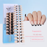 Nail Tips New  French press on nails 240 pieces boxed fake nail manicure work in progress matte full sticker French nail piece