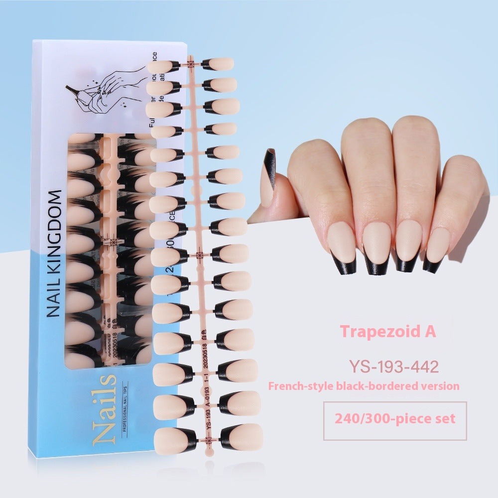 Nail Tips New  French press on nails 240 pieces boxed fake nail manicure work in progress matte full sticker French nail piece