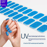 Semi-Cured Gel Nail Strips Pure Glitter Ultra-Sparkle Metallic Glossy Set (MOQ=3)