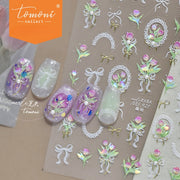 White Crystal Bow – 5D Embossed Elegant Accent Set