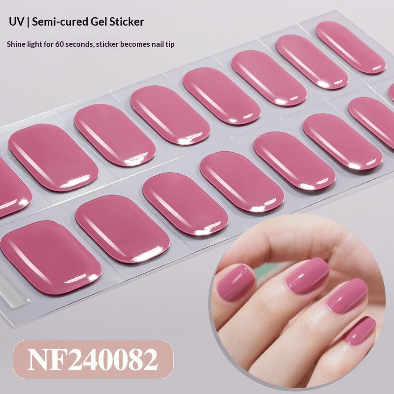 Semi-Cured Gel Nail Strips Minimal Solid Japanese Style (MOQ=3)