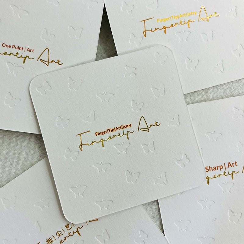 Embossed Cotton Paper Display Cards for Press On Nails (MOQ=50)