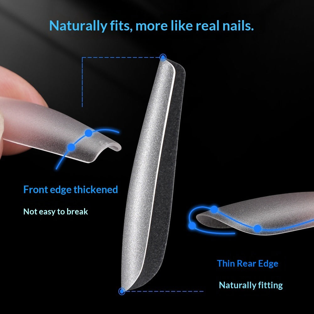 365nails 扁平甲救星｜霧面免銼 尖形與棺材形甲片，適合扁平指甲