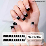 Semi-Cured Gel Nail Strips French Gradient Glitter Glossy Design(MOQ=3)