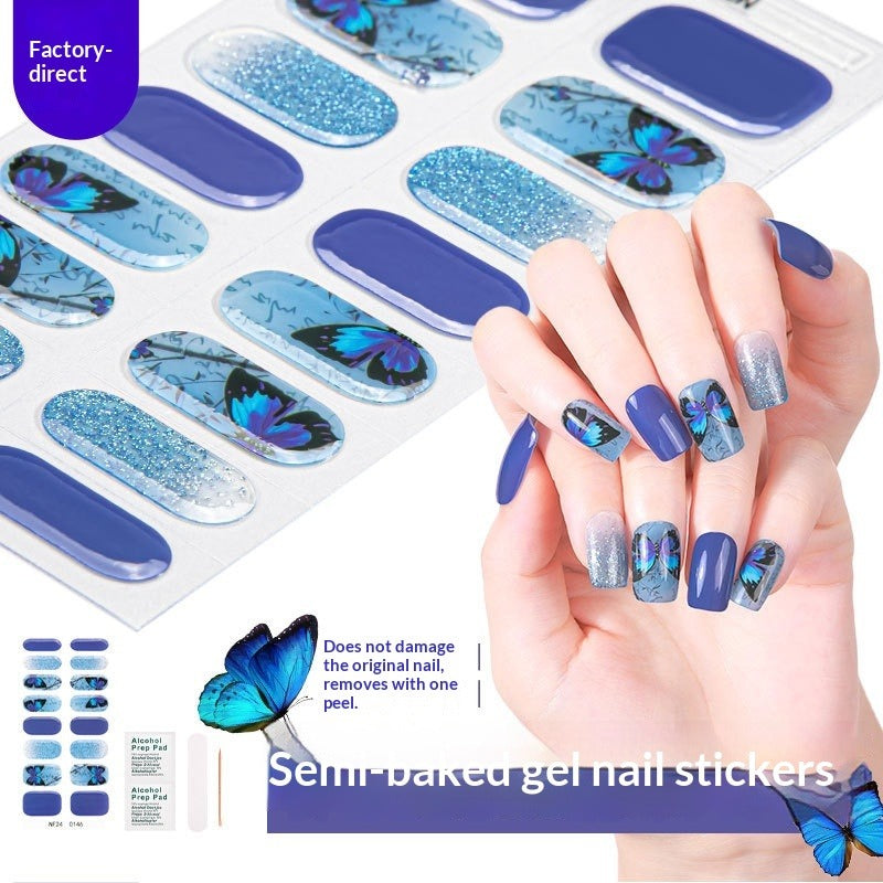 Semi-Cured Gel Nail Strips 3D Foil Gold Metallic Shimmer Glossy Set (MOQ=3)